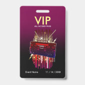 Aangepaste paars-zwarte gradiënt VIP-pas voor even Badge (Achterkant)
