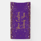 Aangepaste paarse achtergrond verjaardagsfeest fot spandoek (Verticaal)