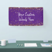 Aangepaste paarse achtergrond verjaardagsfeest fot spandoek (Beurs)