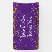 Aangepaste paarse achtergrond verjaardagsfeest fot spandoek (Verticaal)