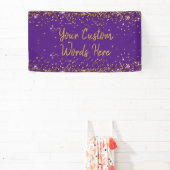 Aangepaste Paarse achtergrond Verjaardagsfeestje F Spandoek (Insitu)