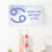 Aangepaste Paarse astrologie tegen kanker Birthday Spandoek (Insitu)