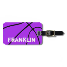 Aangepaste Paarse Basketball-Bagagelabels