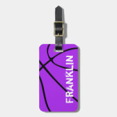 Aangepaste Paarse Basketball-Bagagelabels Bagagelabel (Voorkant verticaal)