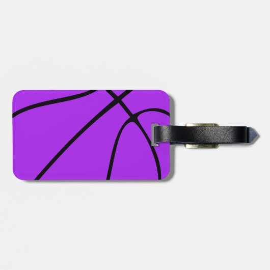 Aangepaste Paarse Basketball-Bagagelabels Bagagelabel (Achterkant horizontaal)