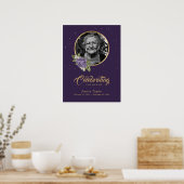 Aangepaste Paarse begrafenisfoto-Welkomstteken Poster (Keuken)