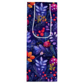 Aangepaste Paarse bladeren en Ornamenten Gift Bag Wijn Cadeautas (Voorkant)