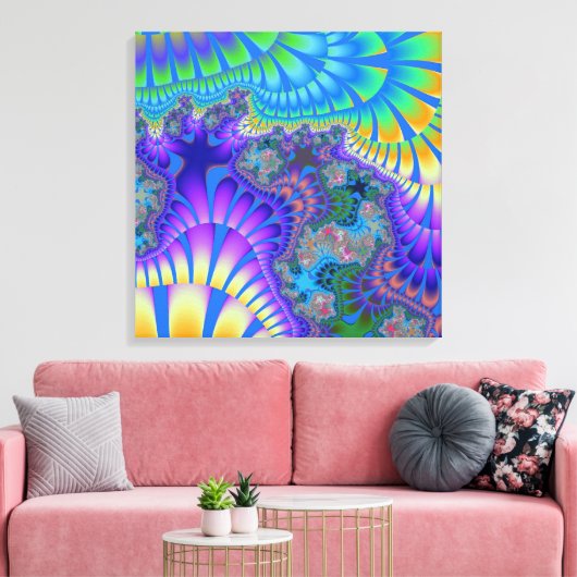 Aangepaste Paarse blauw-smeltschilderkunst Canvas Afdruk (Insitu (Woonkamer))