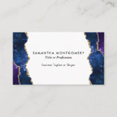 Aangepaste Paarse Blauwe Gouden Agaat Professionee Visitekaartje (Voorkant)