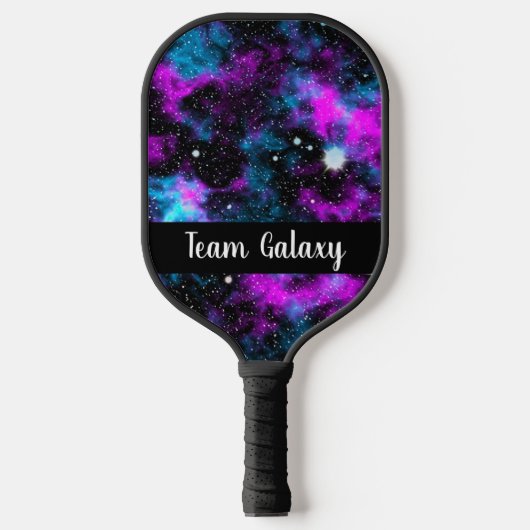 Aangepaste Paarse blauwe melkweg kosmische ruimte Pickleball Paddle (Voorkant)
