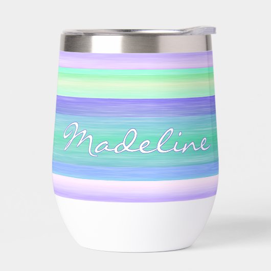 Aangepaste Paarse Blauwe Roze Mint Groene Strepen  (Links)