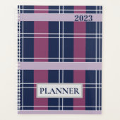 Aangepaste Paarse blauwe tartan Pset 2023 Planner (Voorkant)