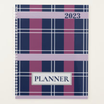 Aangepaste Paarse blauwe tartan Pset 2023 Planner