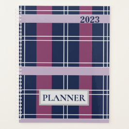 Aangepaste Paarse blauwe tartan Pset 2023 Planner