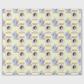 Aangepaste Paarse blauwinktdraak - Fototekst Cadeaupapier (Vlak)