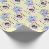 Aangepaste Paarse blauwinktdraak - Fototekst Cadeaupapier (Hoek)