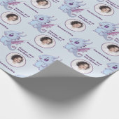 Aangepaste Paarse blauwinktdraak - Fototekst Cadeaupapier (Hoek)