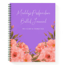 Aangepaste Paarse Bloem Bullet Journal voor Nieuwe