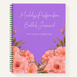 Aangepaste Paarse Bloem Bullet Journal voor Nieuwe Notitieboek