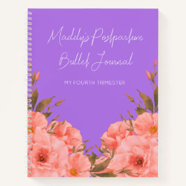 Aangepaste Paarse Bloem Bullet Journal voor Nieuwe Notitieboek