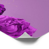Aangepaste Paarse Bloemen Bruiloft Jubileum Poster (Hoek)