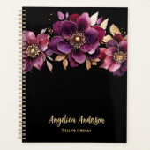 Aangepaste Paarse bloemen Planner (Voorkant)