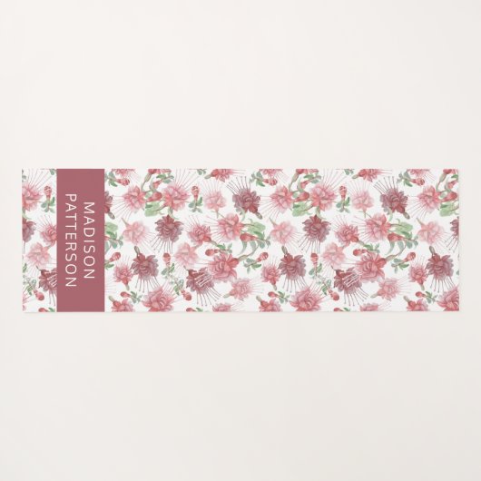 Aangepaste Paarse bloemen van Fuchsia Flowers Yogamat (Achterkant (horizontaal))