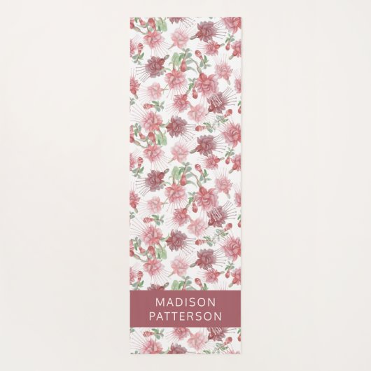 Aangepaste Paarse bloemen van Fuchsia Flowers Yogamat (Achterkant)