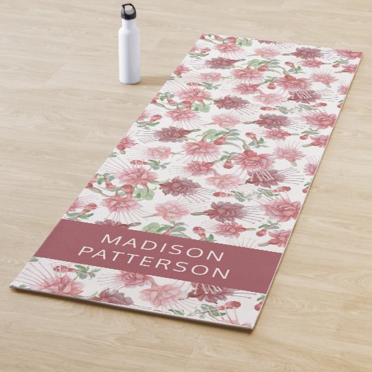 Aangepaste Paarse bloemen van Fuchsia Flowers Yogamat (In situ)