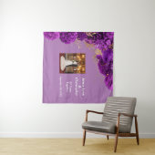 Aangepaste Paarse bloemenbruiloft Jubileum tapijt Wandkleed (In Situ (horizontaal))