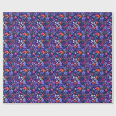 Aangepaste Paarse botanische kerstverpakking Cadeaupapier (Vlak)