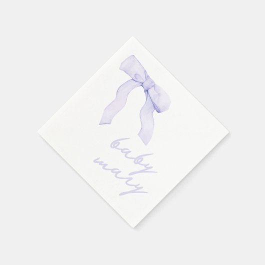 Aangepaste Paarse Bow Baby shower servetten (Hoek)