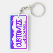 Aangepaste paarse Colorado licentie bord sleutelha Sleutelhanger (achterkant)