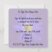 Aangepaste Paarse Daisy RSVP-kaart voor Daisy Invi Kaart (Achterkant)