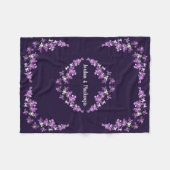 Aangepaste Paarse dendrobium Orchids Motif Fleece Deken (Voorkant (Horizontaal))