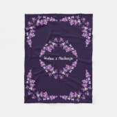 Aangepaste Paarse dendrobium Orchids Motif Fleece Deken (Voorkant)