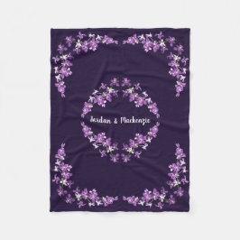 Aangepaste Paarse dendrobium Orchids Motif Fleece Deken