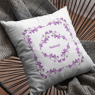 Aangepaste Paarse dendrobium Orchids Motif Kussen