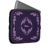 Aangepaste Paarse dendrobium Orchids Motif Laptop Sleeve (Voorkant Rechts)