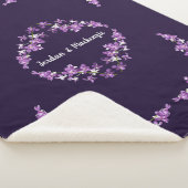 Aangepaste Paarse dendrobium Orchids Motif Sherpa Deken (3/4)
