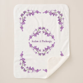 Aangepaste Paarse dendrobium Orchids Motif Sherpa Deken