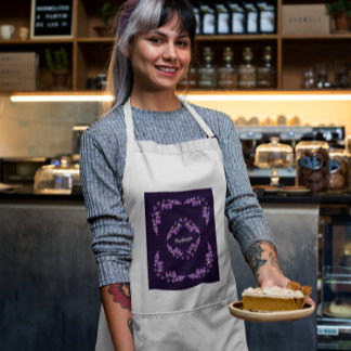 Aangepaste Paarse dendrobium Orchids Motif Standaard Schort