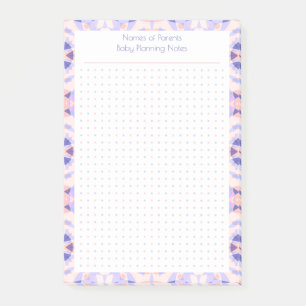 Aangepaste  Paarse Dot Grid Nieuwe Moeder Baby Pla Post-it® Notes
