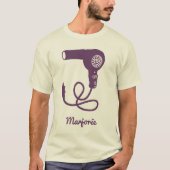 Aangepaste Paarse droogdroger met retro T-shirt (Voorkant)