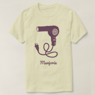 Aangepaste Paarse droogdroger met retro T-shirt