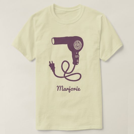 Aangepaste Paarse droogdroger met retro T-shirt (Design voorkant)