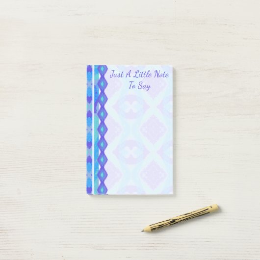 Aangepaste Paarse en Aqua Painted Diamonds Post-it® Notes (Op bureau)