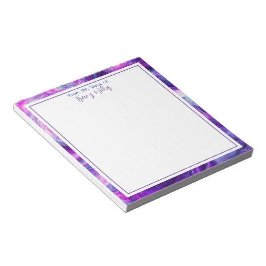 Aangepaste Paarse en blauwe Abstracte kunst Notitieblok (Schuin)