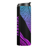 Aangepaste Paarse en blauwe golven thermische getu Thermosbeker (Gedraaid links)