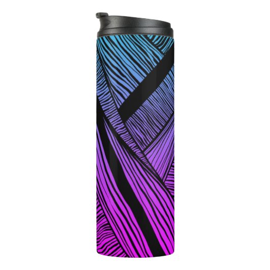 Aangepaste Paarse en blauwe golven thermische getu Thermosbeker (Geroteerd rechts)